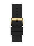 Guess Matrix Multifunction Gold Dial Black Rubber Strap Watch For Men - GW0423G2