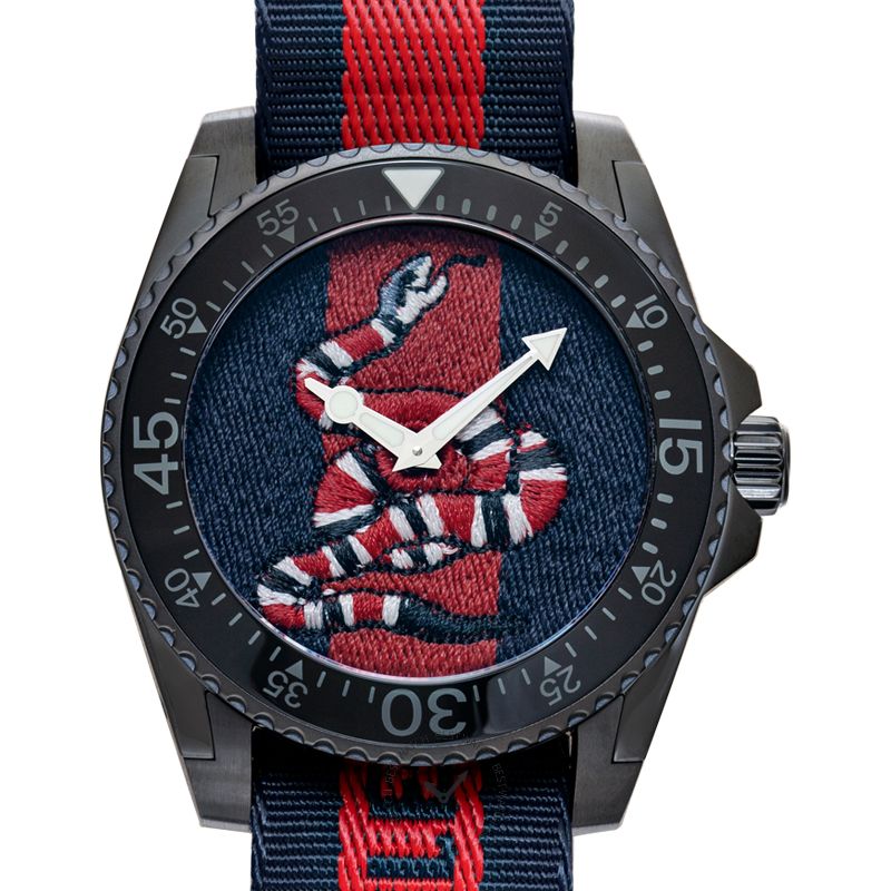 Gucci Dive Blue & Red Dial Blue & Red Nylon Strap Watch For Men Gucci Dive Blue & Red Dial Blue & Red Nylon Strap Watch For Men