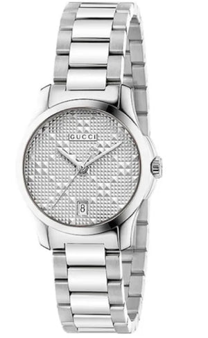 Gucci G Timeless Quartz Silver Dial Silver Steel Strap Watch For Women - YA126551