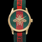 Gucci G Timeless Quartz Green & Red Dial Green & Red NATO Strap Watch For Men - YA126487A