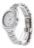 Gucci G Frame Quartz Diamonds Silver Dial Silver Steel Strap Watch For Women - YA142504