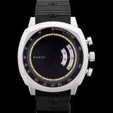 Gucci Grip Chronograph Black Dial Black Rubber Strap Watch For Men - YA157301