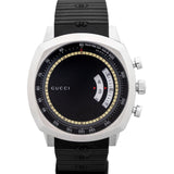 Gucci Grip Chronograph Black Dial Black Rubber Strap Watch For Men - YA157301