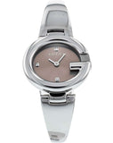 Gucci Guccissima Quartz Diamonds Brown Dial Silver Steel Strap Watch For Women - YA134503