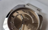 Gucci Vintage Diamonds Brown Dial Silver Steel Strap Watch For Men - YA142409