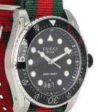 Gucci Dive Black Dial Red & Green Nylon Strap Watch For Men - YA136209