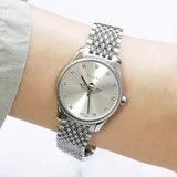 Gucci G Timeless Quartz Silver Dial Silver Steel Strap Watch For Women - YA1265019