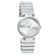 Gucci G Interlocking Silver Dial Silver Steel Strap Watch For Women - YA133503