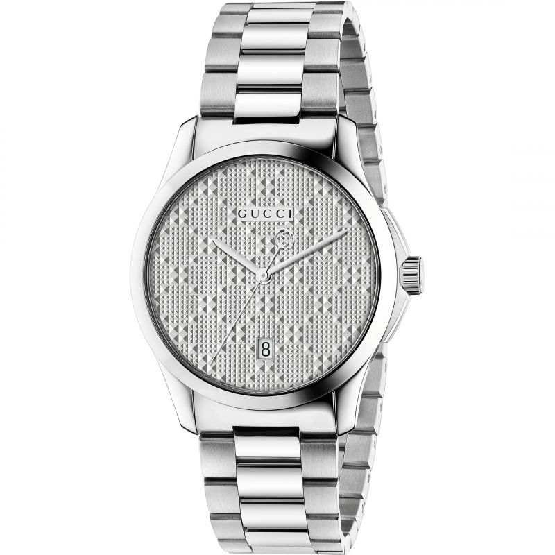 Gucci G Timeless Silver Dial Silver Steel Strap Watch For Women