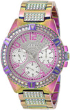 Guess Lady Frontier Diamonds Silver Dial Multicolor Steel Strap Watch for Women - GW0044L1