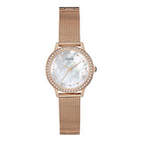 Guess Chelsea Mother of Pearl White Dial Rose Gold Mesh Strap Watch For Women Guess Chelsea Mother of Pearl White Dial Rose Gold Mesh Strap Watch For Women