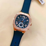 Guess Headline Multifunction Quartz Blue Dial Blue Silicone Strap Watch For Men - GW0571G2