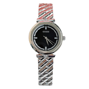 Guess Rumour Quartz Black Dial Silver Steel Strap Watch For Women - GW0613L1