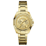 Guess Mini Phantom Diamonds Gold Dial Gold Steel Strap Watch for Women - W0235L5