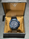 Guess Rigor Multifunction Black Dial Blue Steel Strap Watch for Men - W0218G4