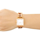 Guess Vanity Diamonds Silver Dial Gold Steel Strap Watch for Women - W1030L4