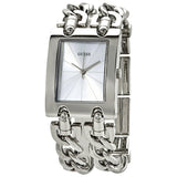 Guess Mod Heavy Metal Silver Dial Silver Steel Strap Watch For Women - W1117L1