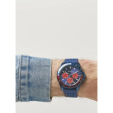 Guess Odyssey Analog Blue Dial Blue Rubber Strap Watch For Men - W1108G1