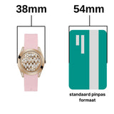 Guess Clarity Gold Dial Pink Silicone Strap Watch for Women - GW0109L2