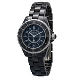 Chanel J12 Quartz Ceramic Black Dial Black Steel Strap Watch for Women - J12 H0682