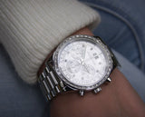 Michael Kors Brinkley Diamonds Silver Dial Silver Steel Strap Watch for Women - MK6186