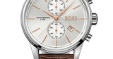 Hugo Boss Jet White Dial Brown Leather Strap Watch for Men - 1513280