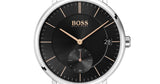 Hugo Boss Corporal Black Dial Black Leather Strap Watch for Men - 1513638