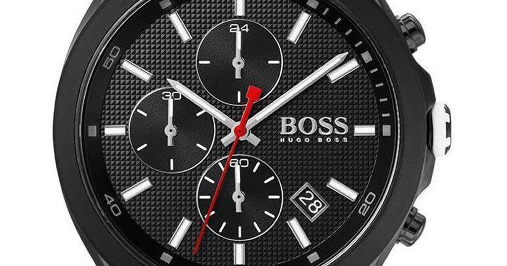 Black for Men Dial White Boss Watch Velocity Rubber Hugo Strap
