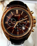 Hugo Boss Driver Chronograph Brown Dial Brown Leather Strap Watch For Men - HB1513093