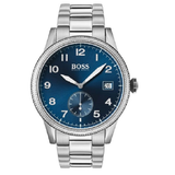 Hugo Boss Legacy Blue Dial Silver Steel Strap Watch for Men - 1513707