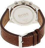 Hugo Boss Aeroliner Chronoraph White Dial Brown Leather Strap Watch For Men - HB1512447