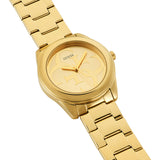 Guess G-Twist Gold Dial Gold Steel Strap Watch for Women - W1082L2