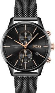 Hugo Boss Associate Chronograph Black Dial Black Mesh Bracelet Watch for Men - 1513811