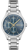 Hugo Boss Grand Course Blue Dial Silver Steel Strap Watch for Women - 1502583