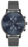 Hugo Boss Skymaster Chronograph Grey Dial Grey Mesh Bracelet Watch for Men  - 1513934