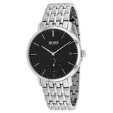 Hugo Boss Corporal Black Dial Silver Mesh Bracelet Watch for Men - 1513641