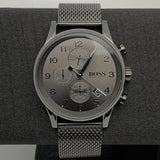 Hugo Boss Navigator Grey Dial Grey Mesh Bracelet Watch for Men - 1513674