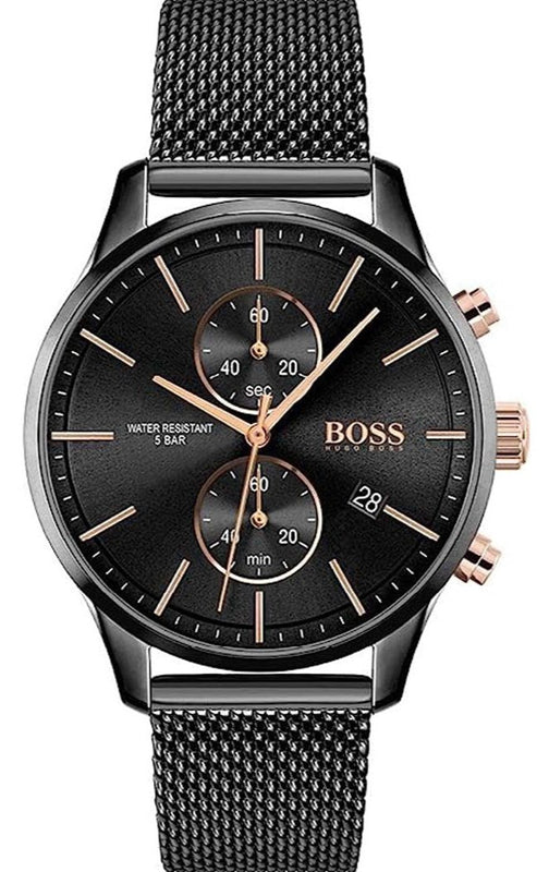 Gents hugo boss quartz online jet black watch 1513769