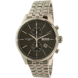 Hugo Boss Jet Black Dial Silver Steel Strap Watch for Men - 1513383