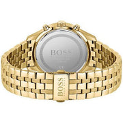 Hugo Boss Associate Chronograph Blue Dial Gold Steel Strap Watch for Men - 1513841