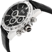 Hugo Boss Ikon Chronograph Black Dial Black Leather Strap Watch for Men - 1513178