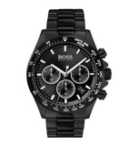 Hugo Boss Hero Black Dial Black Steel Strap Watch for Men - 1513754