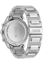 Hugo Boss Pioneer Chronograph Green Dial Silver Steel Strap Watch for Men - 1513868