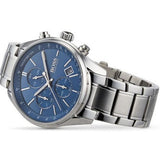 Hugo Boss Grand Prix Chronograph Blue Dial Silver Steel Strap Watch for Men - 1513478