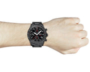 Hugo Boss Aero Chronograph Black Dial Black Steel Strap Watch for Men - 1513771