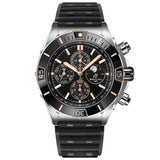 Breitling Super Chronomat 44 Four Year Calendar Black Dial Black Rubber Strap Watch for Men - I19320251B1S1