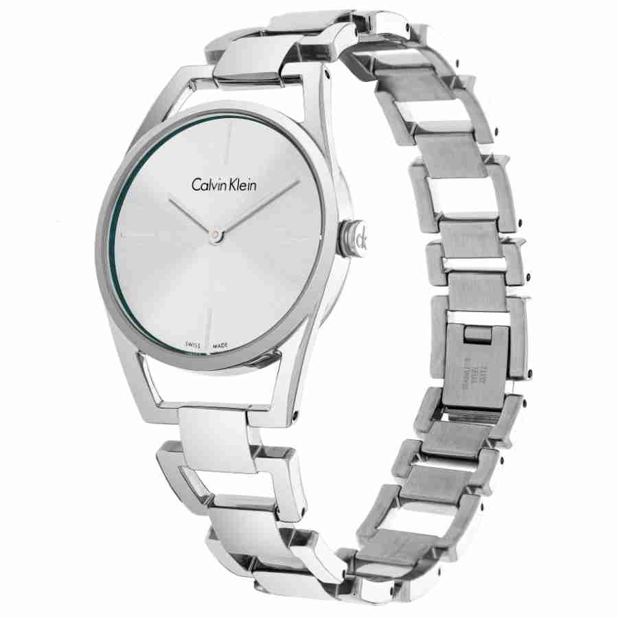 Calvin Klein Dainty Silver Dial Silver Steel Strap Watch for Women