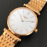 Jam Tangan Wanita Longines La Grande Classique dengan Dial Putih dan Gelang Mesh Emas Mawar - L4.209.1.92.8