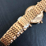 Jam Tangan Wanita Longines La Grande Classique dengan Dial Putih dan Gelang Mesh Emas Mawar - L4.209.1.92.8