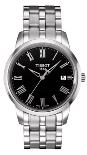 Tissot T Classic Dream Black Dial Silver Steel Strap Watch for Men - T033.410.11.053.01